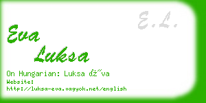 eva luksa business card